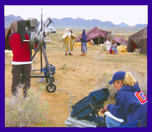 Ginger Stephens on the set of the movie Abraham