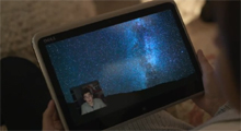 Billy star gazing with Charlotte, as she moves to a big city, he sends her pictures of the stars and wins her heart.