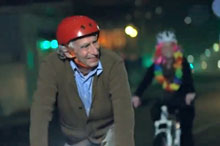 This Grandpa is living happily ever after doing what he loves best in riding a bike with friends.