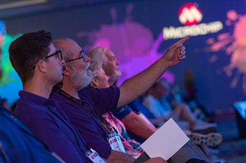 2016 Masters wide screen during keynote presentation