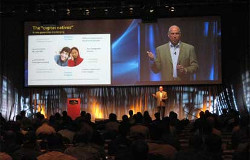 National Sales Meeting with a Keynote speaker and a blended screen